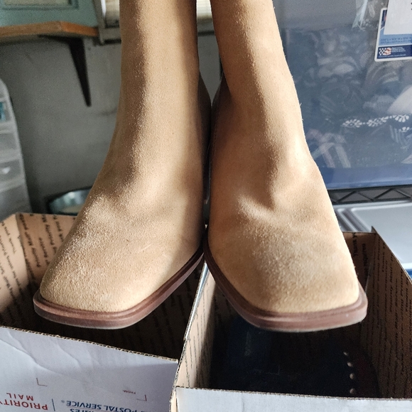 Franco Sarto Tan Suede Ankle Boots - Picture 10 of 10